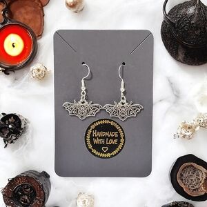 Handcrafted Little Black Bat Earrings